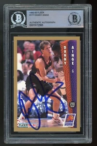 Autógrafo Danny Ainge 1992-93 Fleer #177 certificado BAS BGS Phoenix Suns automático - Imagen 1 de 2