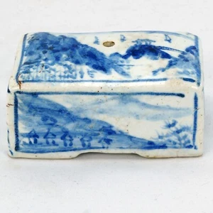 Antico contagocce acqua coreano porcellana blu e bianca dinastia Joseon XVIII e XIX secolo - Foto 1 di 8