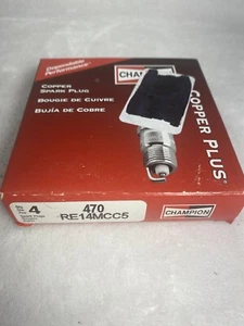 (4 Plugs) Champion 470 RE14MCC5 Copper Plus Spark Plugs (A) - Picture 1 of 1