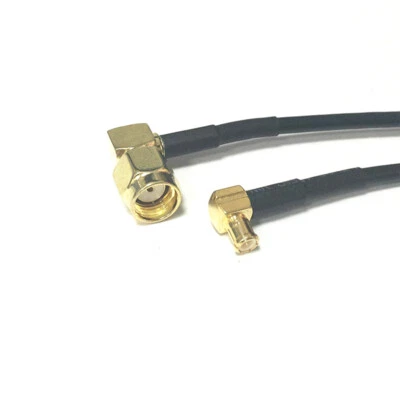 Wireless modem cable RP SMA male RA to MCX male right angle pigtail RG174 20CM - Image 1 of 4