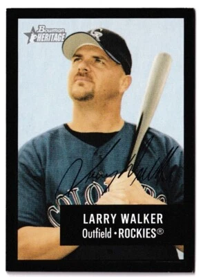 2003 Bowman Heritage Black Border Signature Larry Walker #120 Colorado Rockies - Image 1 of 3