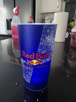 2x Red Bull Tazas Iluminadas Batería Bar Club Noche Pub Luz Taza Vidrio