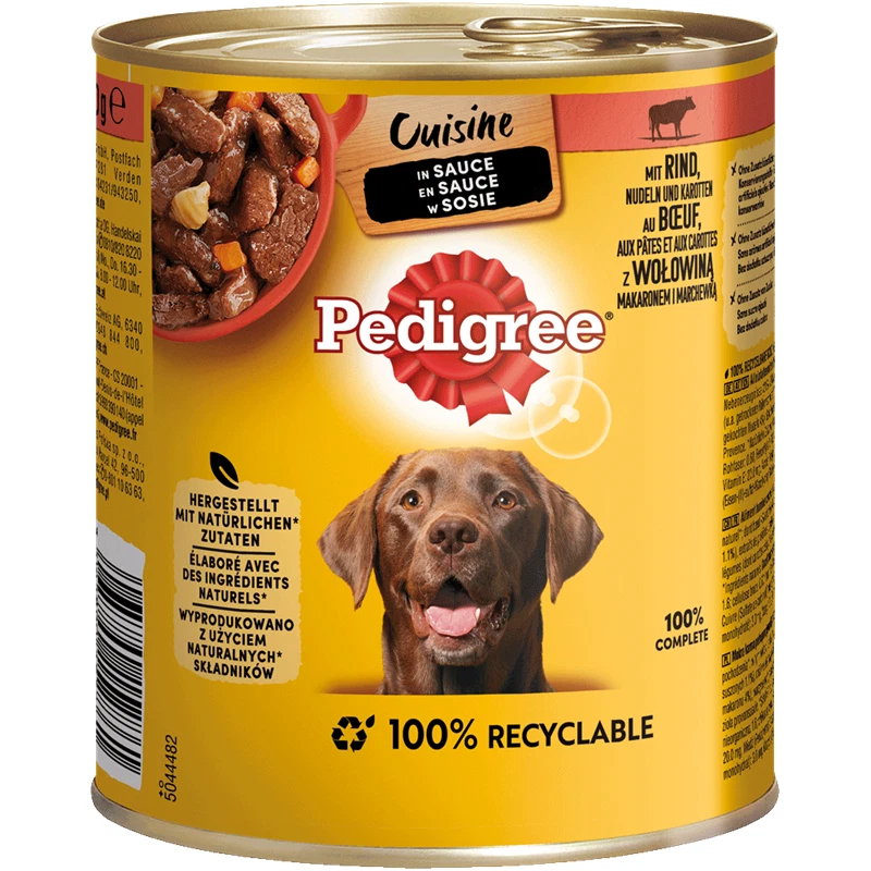 Pedigree Dose Cuisine in Sauce Rind Nudeln & Karotten 12 x 800g