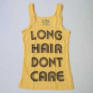 NWOT Long Hair Don't Care LHDC Yellow Tank Top Size Large Womens - Picture 1 of 4
