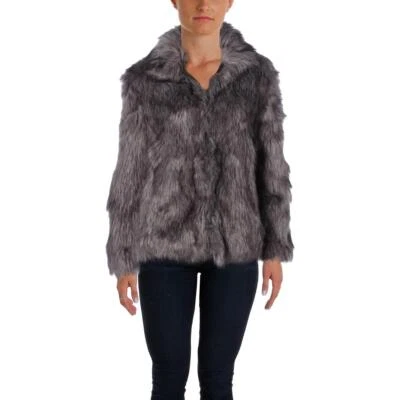 Abrigo reversible de piel sintética de manga larga Wildflower gris ceniza Foto 1 de 2