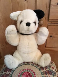 Vintage Merrythought England Patches Dog Cream Black Large Soft Plush Toy 15" - Imagen 1 de 12