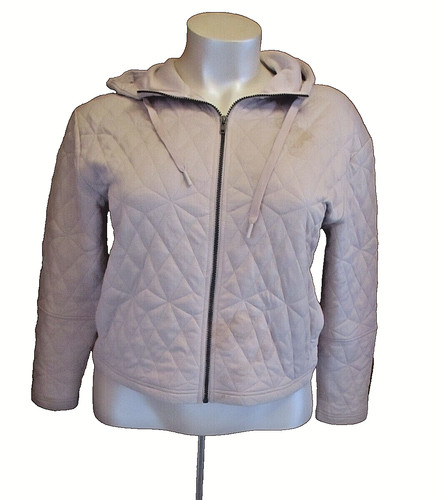 VETEMENTS Felpa trapuntata RBK Rebock beige zip davanti XL indossata una volta