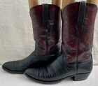 VTG Lucchese L6069 Women’s Black Cherry Goat & Teju Lizard Boots 11.5 AA $1,299