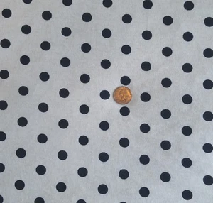 Candlewood BLACK POLKA DOT Jersey Knit Fabric on White Laurel Wayne 67"W 2½ Yds - Picture 1 of 6