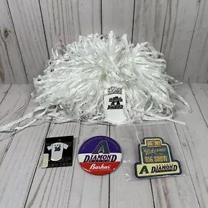 Arizona Diamonbacks Lot Pins Set of 3 With Pon Pon White - Picture 1 of 9