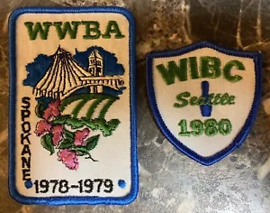 Parche de bolos vintage WIBC Seattle 1980 y parche de bolos vintage WWBA 1978-1979 - Imagen 1 de 2