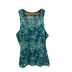 Title Nine Tank Top Women's Small Matahari Turquoise Floral Shirt Stretch