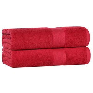 Eco-Friendly Ring Spun Cotton Absorbent Lightweight 2 Piece Bath Sheet Set - Picture 1 of 145