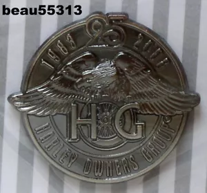 ⭐HARLEY DAVIDSON OWNERS GROUP HOG 2008 25th ANNIVERSARY JACKET VEST PIN - Picture 1 of 2