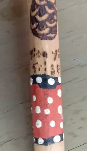 Authentic Yita Yita Tribe Wooden digging stick, dot painting emu & turtle #2 - Picture 1 of 8