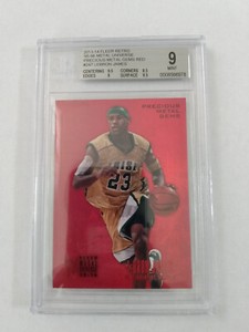 2013-14 Fleer Retro Lebron James PRECIOUS METAL GEMS RED  81/150 PSA 9