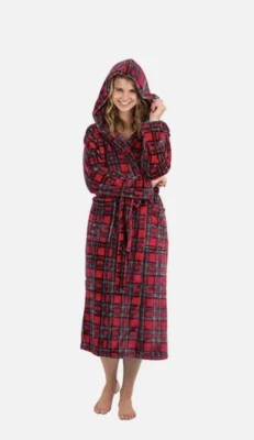 Veami Fleece Long Hooded Bathrobe Christmas Large Size Robe - Image 1 of 4