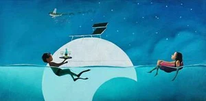 La notte stellata Diego Santini Opera Fine Art Giclèe Stampa Numerata e Firmata - Foto 1 di 1