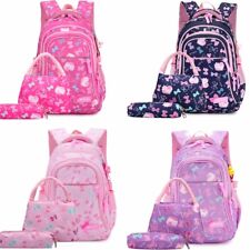 3pcs Girls Backpack School Book Bag Large Travel Shoulder Bag Rucksack +Lunchbag