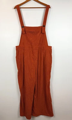 CIDER Womens Sz 2XL Rust Orange Corduroy Jumpsuit Overalls Jumper Wide Leg flaw - Image 1 of 4