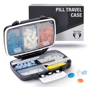 Travel Pill Organizer - Moisture Proof Portable Vitamin Holder with 7 Compart... - Picture 1 of 7