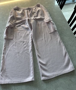 Skims Wide Leg Oversized Heavyweight Cargo Sweatpants - Light Pink - Womans Large - Bild 1 von 16