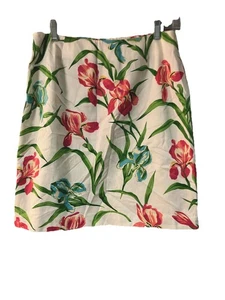 Jones New York Country Skirt Size 8 Cotton Floral 072345 - Picture 1 of 3