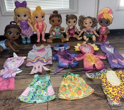 Baby Alive Doll Lot, Lot #1 Of 7 Used Baby Dolls  From 2018 - 2023 W/ Clothing.  - Image 1 of 4