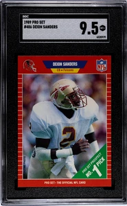 Juego profesional de fútbol americano 1989 #486 Deion Sanders Falcons radiocontrol novato de la corte SGC 9,5 (B-3) - Imagen 1 de 2