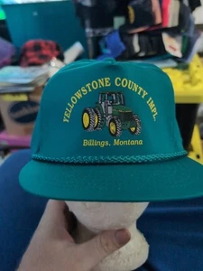 Cappello snapback berretto camionista vintage Yellowstone County implementato Billings Montana - Foto 1 di 4