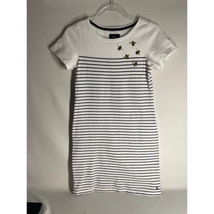 Joules Blue White Striped T-shirt Dress Bumble Bee Beaded Size US 4 - Bild 1 von 7