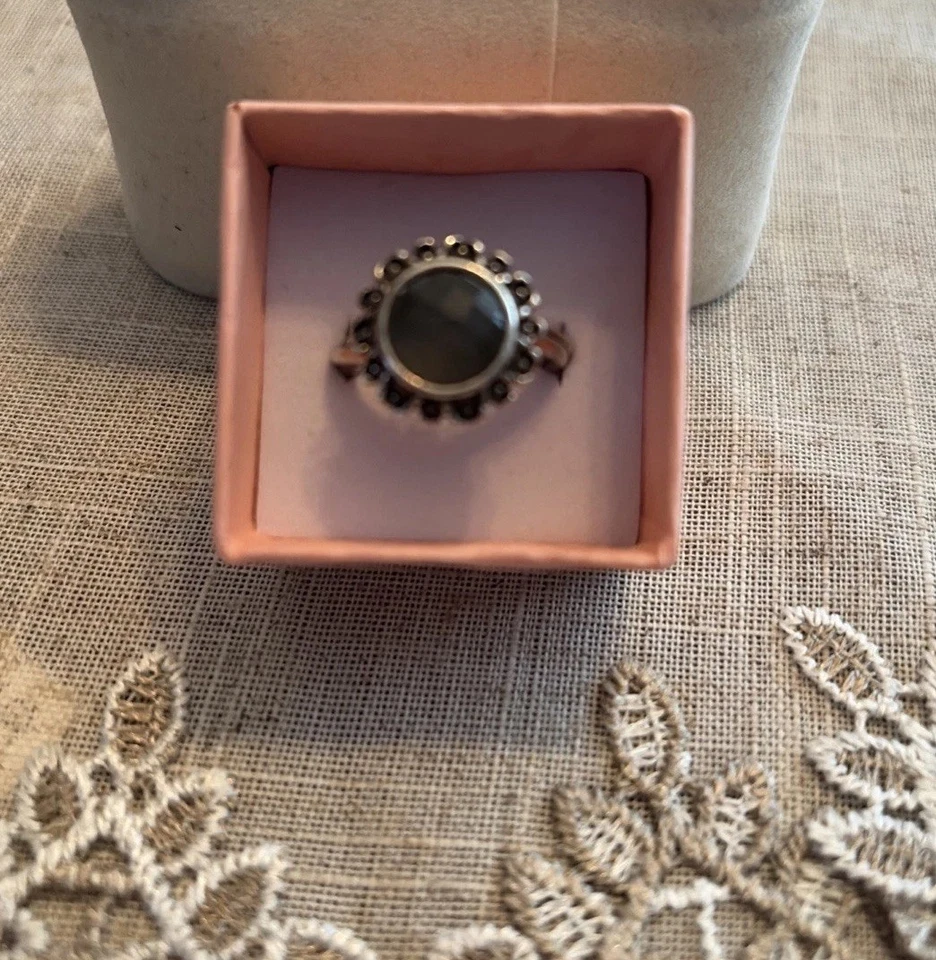 Auténtico Anillo Pandora Esterlina 925 Inspirado en ALE Colección Flores En Piedra Lunar Foto 1 de 4