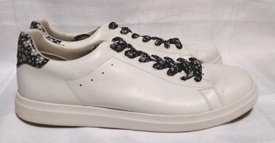 Zapatillas deportivas Tory Burch blancas talla 11 de cuero negras florales 83422 Foto 1 de 4
