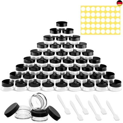 ANRUYI 60 Stück Döschen, 3g 5g 10g Leer Cremedose Tiegel Transparent Tiegel mit S