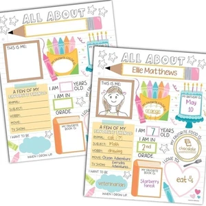 Carteles de cuaderno All About Me Design 2 - - Imagen 1 de 9