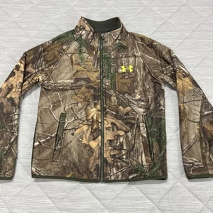 Under Armour Jacket YMD Youth Medium Camo Scent Control Full Zip Hunting Fleece - Picture 1 of 16