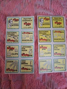 Vintage 2 NICE LOTSOF  UNCUT SHEETS The CROSBY Group CHAIN COAL MINING STICKERS  - Picture 1 of 4