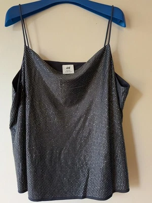 Plus Size Top Womens 16 18 Party Formal Grey Summer Sleeveless Disco Sparkle - Image 1 of 4