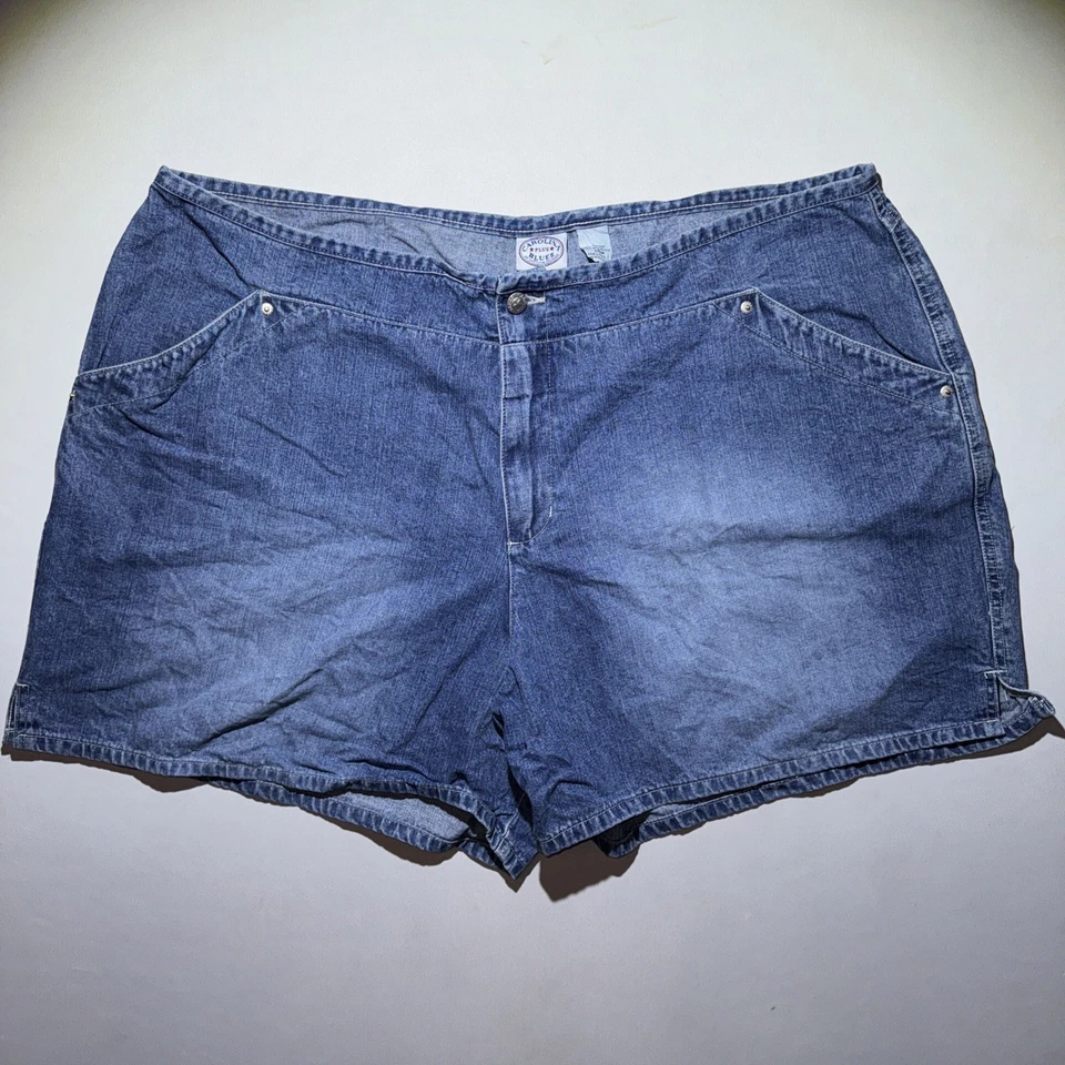 女式复古 Y2K Carolina Blues Plus 牛仔短裤尺寸 26W 复古夏季 70 年代 Vibe — 第 1/4 张图片