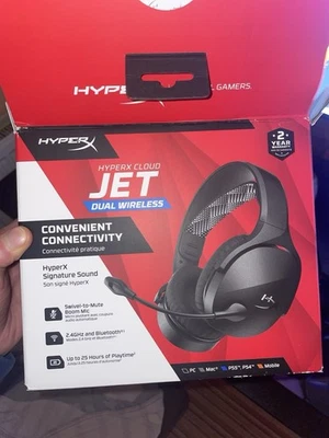 HyperX Cloud Jet Dual  Wireless Bluetooth Gaming Headset Schwarz  2.4GHz - Bild 1 von 4