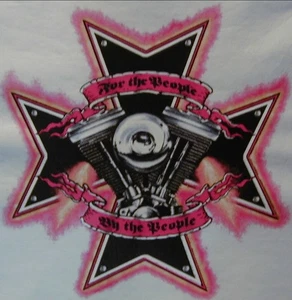 VTG. FOR THE PEOPLE MOTORCYCLE BIKER BLACK SHIRT SIZE S-XL  (FRONT PRINT)#1549 - Picture 1 of 3