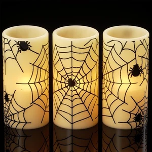 Lasumora Halloween Flameless Candles with 6H Timer, Real Wax LED Pillar Candl... - Picture 1 of 6