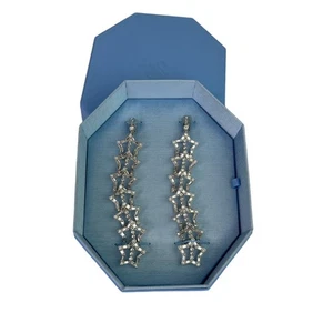 Swarovski Stella Clip Ohrringe Stern, lang, weiß, rhodiniert - Bild 1 von 7