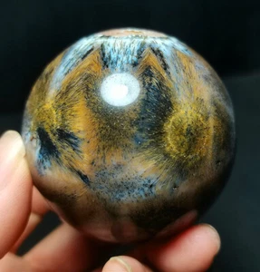 TOP 247.7G Natural Dorado Cabello Rutilado Ágata Cristal Bola Curativa R1332 - Imagen 1 de 18
