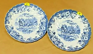 JOHNSON BROS. Blue Coaching Scenes Set of 4 Saucer Plates - Picture 1 of 11