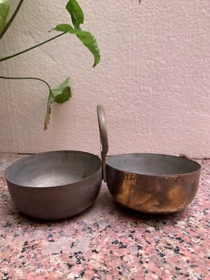 Kitchen Cooking Ware Pots Brass Currey Server Indian Authentic Art Serving Bowl - Image 1 of 4