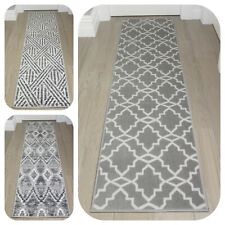 Grey Silver Hallway Carpet Runner Rugs for Long Entrance Hall Area Rug 60x230cm