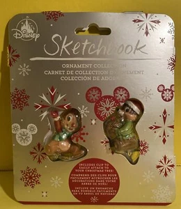 2022 Disney Parks Chip & Dale Mini Clip On Skizzenbuch Ornament Set Neu - Bild 1 von 10