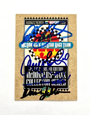 Dale Earnhardt, Allison, Andretti & Bodine NASCAR INDY Maxx Autographed Signed - Image 1 of 4