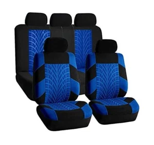  Car Seat Covers Premium Cloth - Universal Fit,Automotive Seat Blue Full Set - Picture 1 of 7